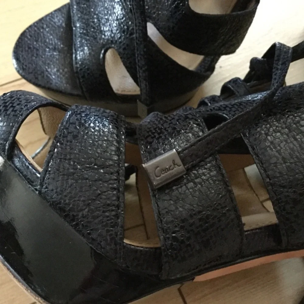 COACH | Maureen Caged Peep Toe Lace Up Platform Heels